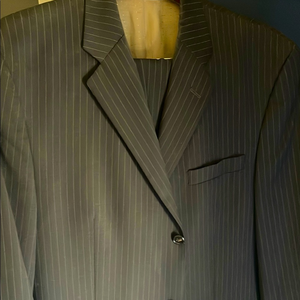Calvin Klein Gray Pinstripe Suit Jacket